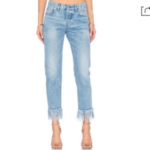 3x1 fringe cropped jeans